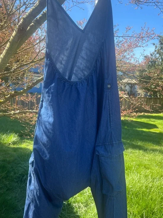 Buddha Pants The Catsuit | Blue Cotton Harem Jumpsuit XS - Picture 3 of 11